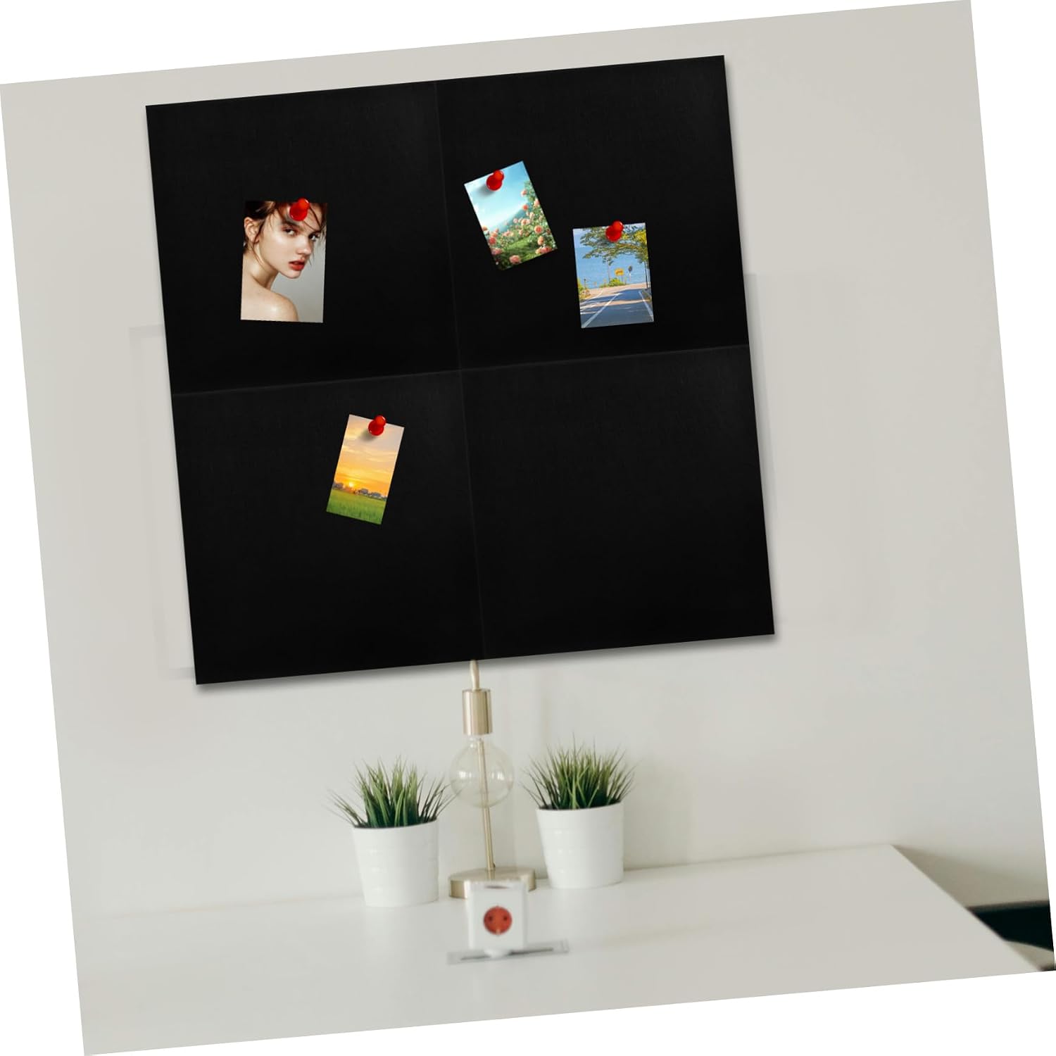 DOITOOL 4pcs Corkboards for Wall Stick Tile Felt Board for Wall Tiles Felt Square Bulletin Boards