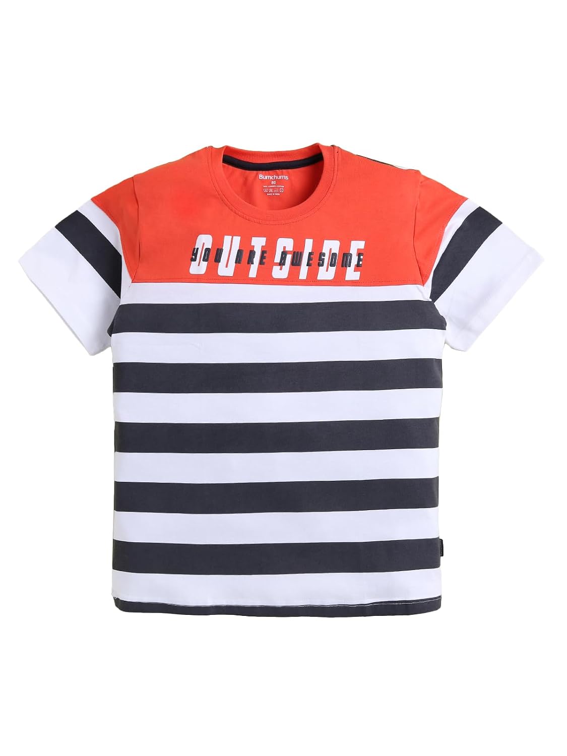 Bumchums Boys Casual Regular Fit Half Sleeve Round Neck T-Shirt for Kids, Boys, Striped Printed - Review, Price and Buying Guide