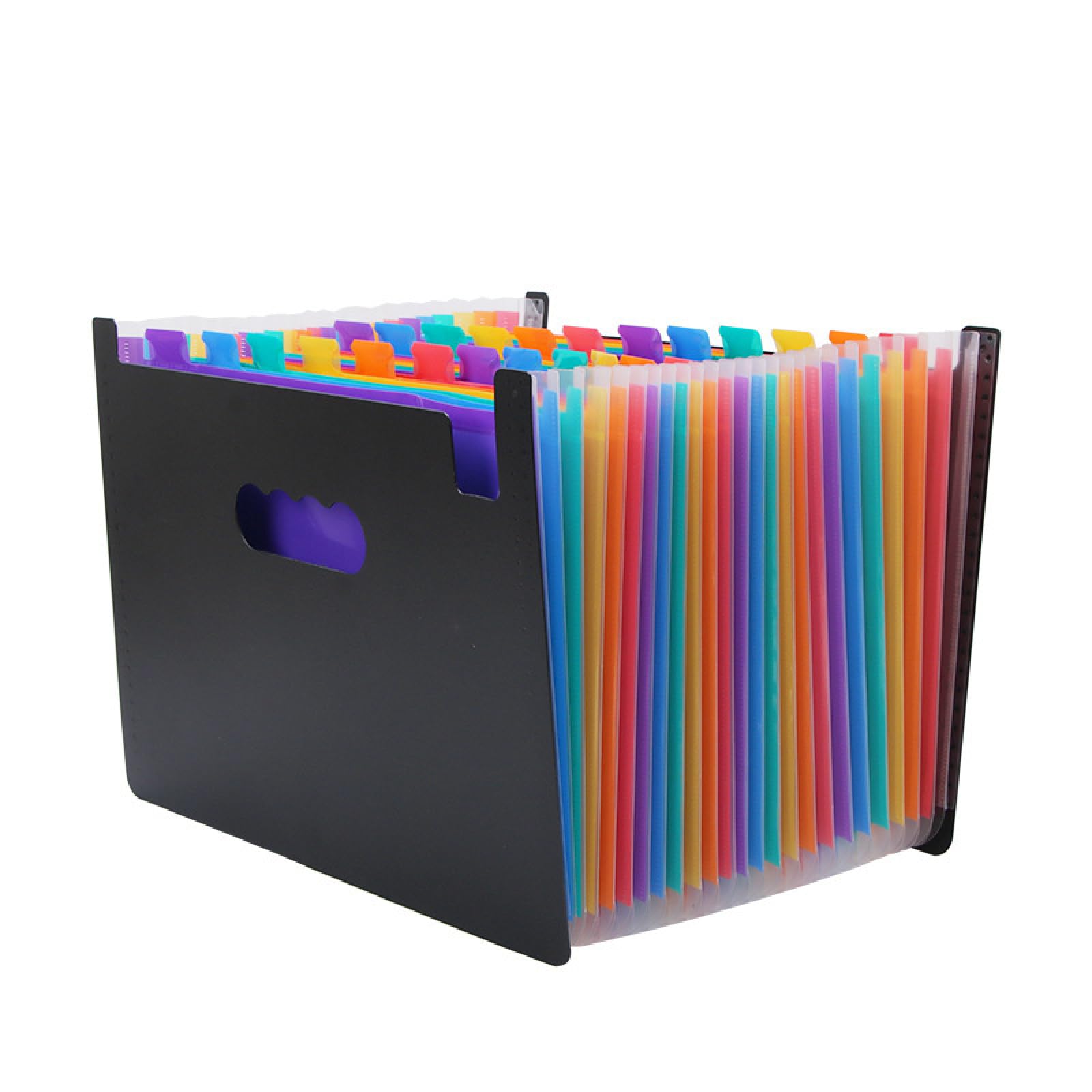 b - Organizador de archivos de acordeón, 25 bolsillos, carpeta expandible, organizador mensual portátil de recibos de impuestos, soporte para documentos de tamaño carta A4, color negro