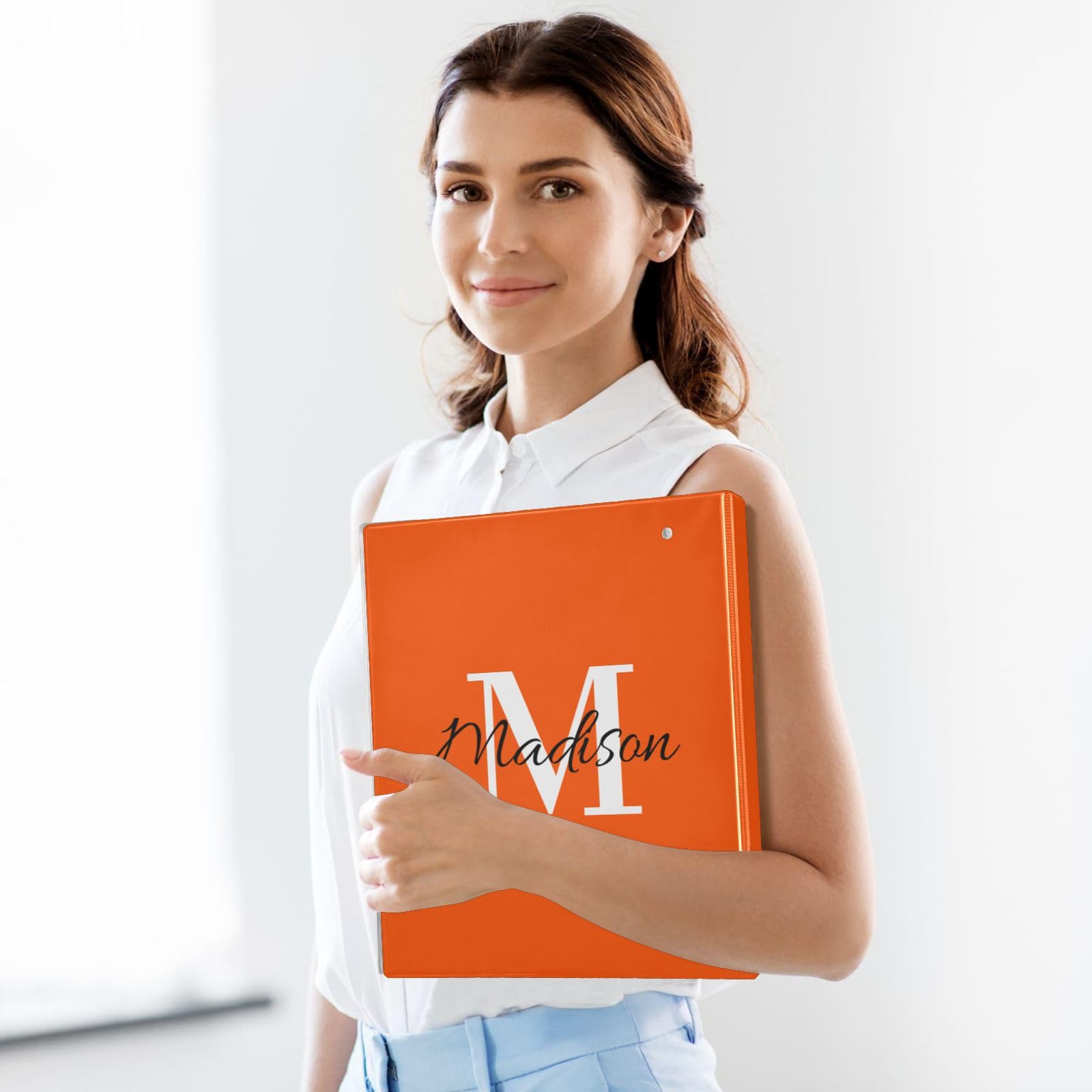 Raccoglitore personalizzato a 3 anelli da 3,8 cm con nome, raccoglitore decorativo a tre anelli per quaderni, contiene 200 fogli, per lavoro, scuola, ufficio, regalo personalizzato