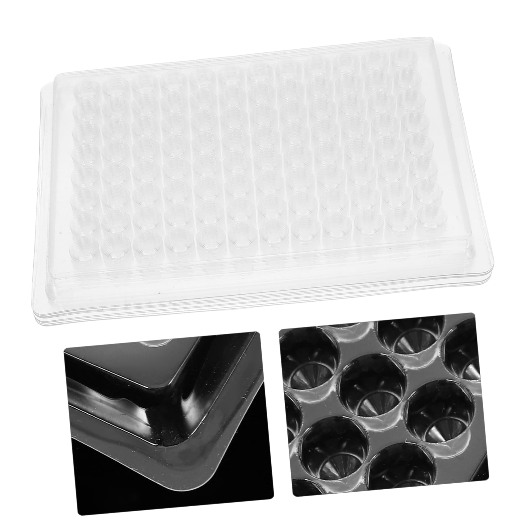 PRETYZOOM 2 Series Placa De Cultivo De Tejidos De Laboratorio Placa De Cultivo Celular De Laboratorio Bandeja De Cultivo De Polivinilo Transparente 100 Piezas*2