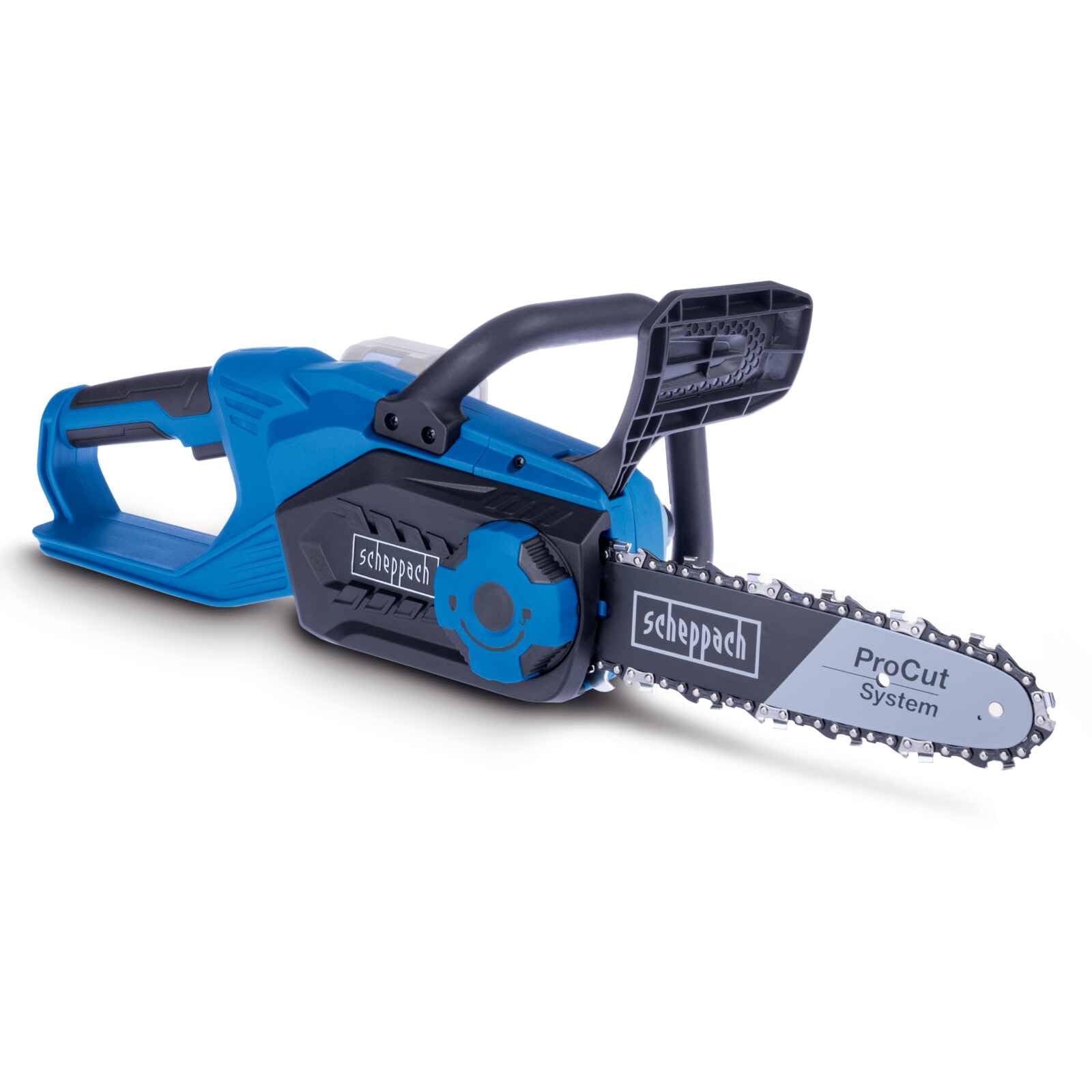 Scheppach Tronçonneuse sur batterie C-​CS254-​X 20V | Longueur de coupe 20cm | Longueur de guide 25,​4cm | Vitesse de coupe 6m/​s | Frein de chaîne & lubrification de chaîne | Sans batterie ni chargeur