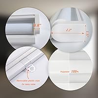 Vista 6 de Persianas enrollables sin cordones de cebra, de doble capa, traslúcidas día y noche, horizontales sin cordones para ventanas, control de luz