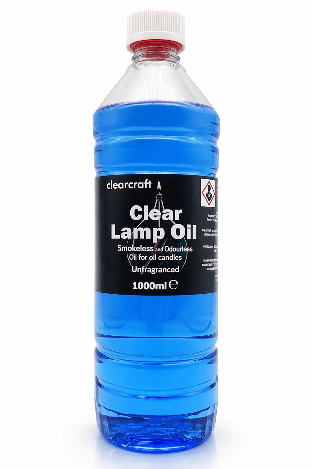 CLEARCRAFT Smokeless, odourless, coloured lamp oil - 1 Litre with easy pour spout - Perfect for use with modern oil candles, traditional oil lamps. Indoor and outdoor use (Blue)