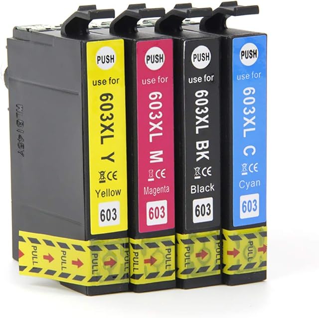 Compatible with Epson 603XL Ink Cartridges XP-2100 XP-2105 XP-3100 3105 4100 4105 WF-2810 2815 2830 2835 2850DW Large Capacity Ink Cartridges, 1 Set (Color+Black)
