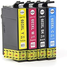 Compatible with Epson 603XL Ink Cartridges XP-2100 XP-2105 XP-3100 3105 4100 4105 WF-2810 2815 2830 2835 2850DW Large Capacity Ink Cartridges, 1 Set (Color+Black)