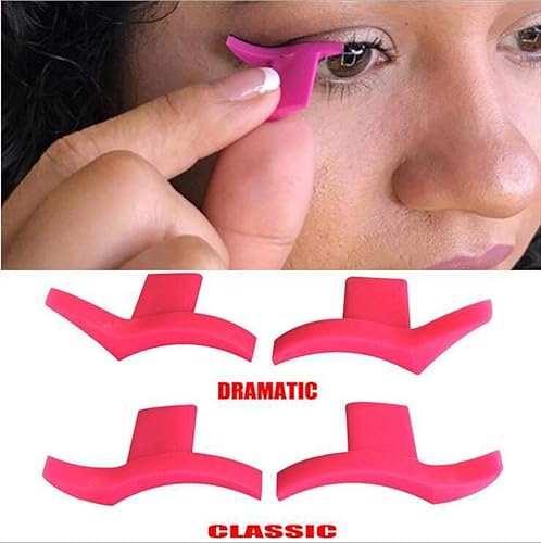 Miniatura 2 de 4 pares de (estilo clásico y estilo dramático) de ala de silicio delineador de ojos sello de sombra de ojos modelos de plantilla de sombra de ojos