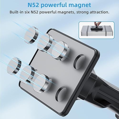 Miniatura 4 de OHLPRO Soporte magnético para tableta, parabrisas, iPad, teléfono con ventosa con imanes, para todos los teléfonos Apple de 6 a 11 pulgadas, iPad