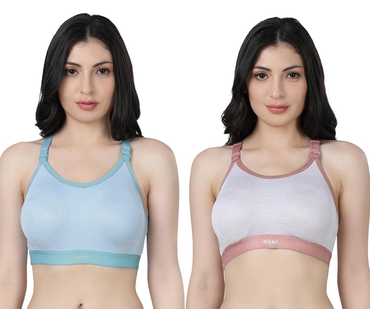 ladyland Women's Cotton Blend Non-Padded Wirefree Bra-picture-51