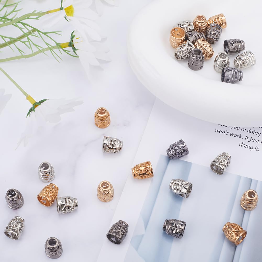 100PCS Hollow Bell Cord End Beads - Conical Rope Stoppers For Clothing & Jewelry