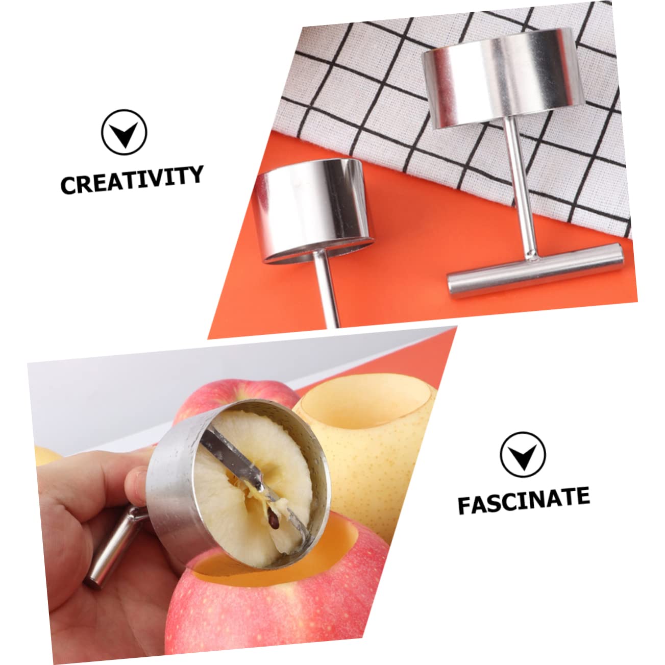 5piezas Descorazonador De Frutas De Acero Inoxidable Herramienta Para Quitar El Corazón De y Manzanas Gadget De Cocina Práctico y Multifuncional Para Frutas De Mediano Fácil De