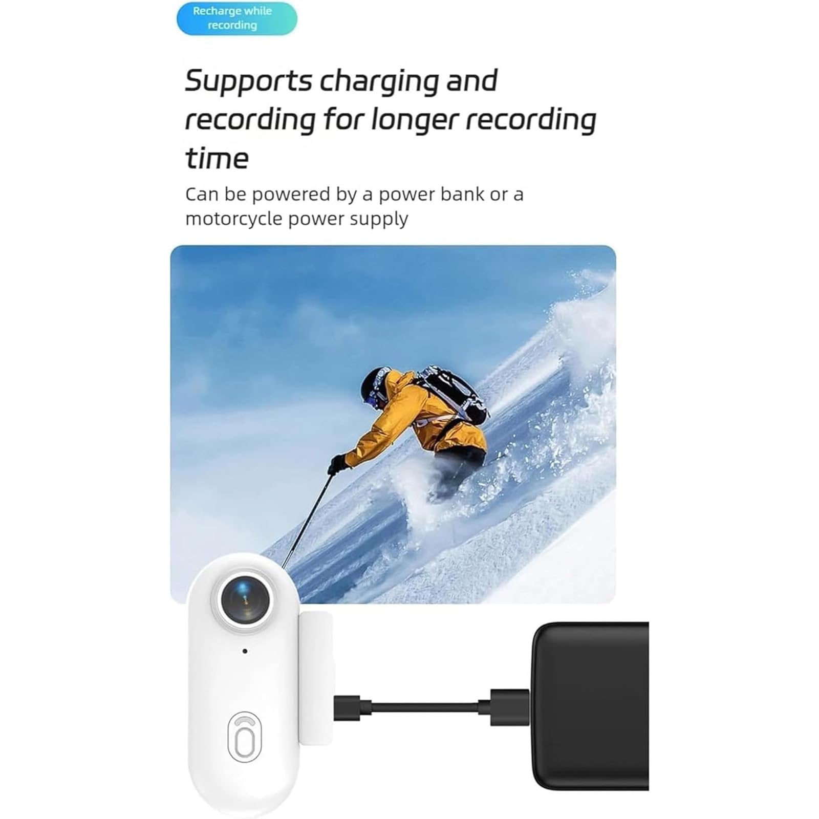 Mini 4K HD POV Capture Camera, 120° Ultra Wide Angle Night Vision, Small Body Waterproof Thumb Camera, for Indoor Outdoor Sports Vlogging (Black,4k) - 5