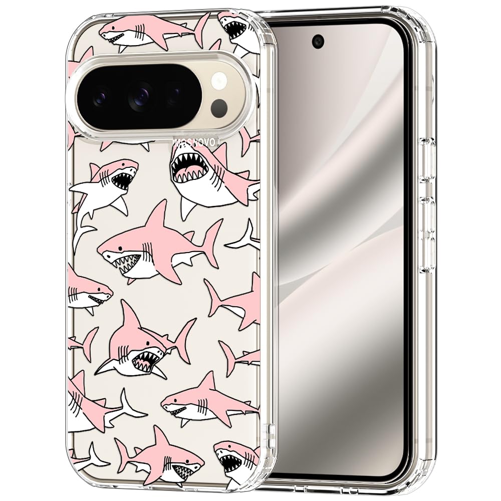 MOSNOVO Case for Google Pixel 9 & Pixel 9 Pro, [Buffertech 6.6ft Military-Grade Drop Protection] [Anti Peel Off Tech] Clear TPU Bumper Phone Case Cover Design - Great Wave — view 97