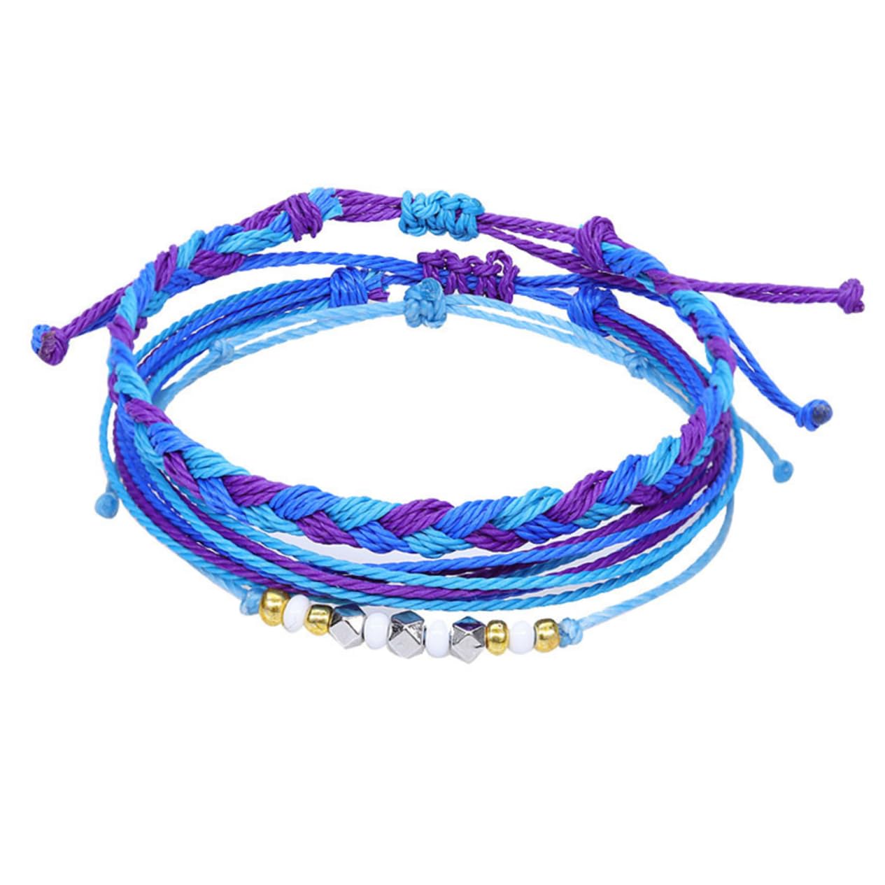 9piezas Pulsera De Conchas Marinas Tejida Mano Hilo De Cera Accesorio Ligero y Duradero Para Fiesta Viaje y Uso Diario