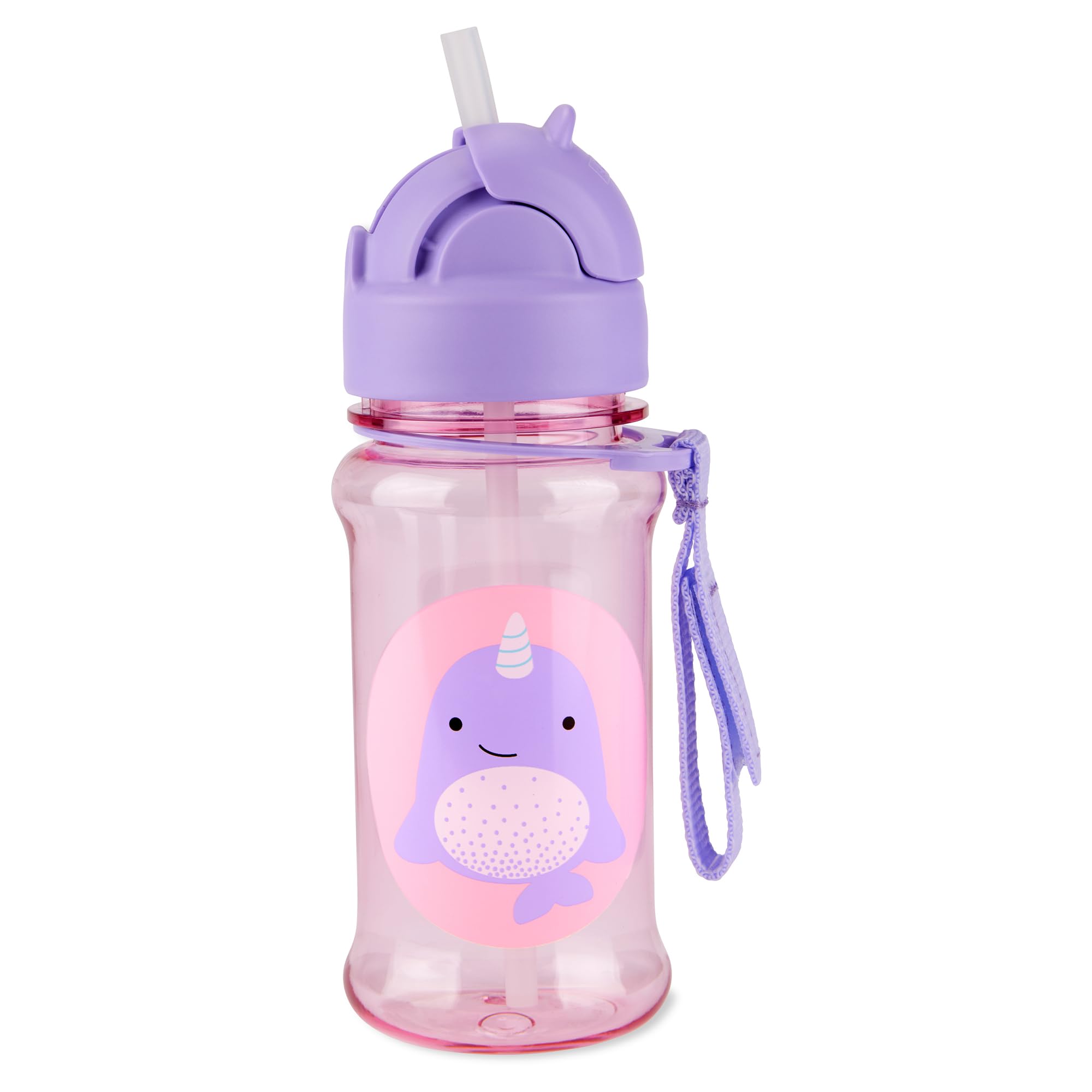 Skip Hop Zoo Straw Bottle with Tritan Renew, BPA-Free & PVC-Free Sippy Bottle for Kids, 355 mL Sipper - Narwhal-image-17