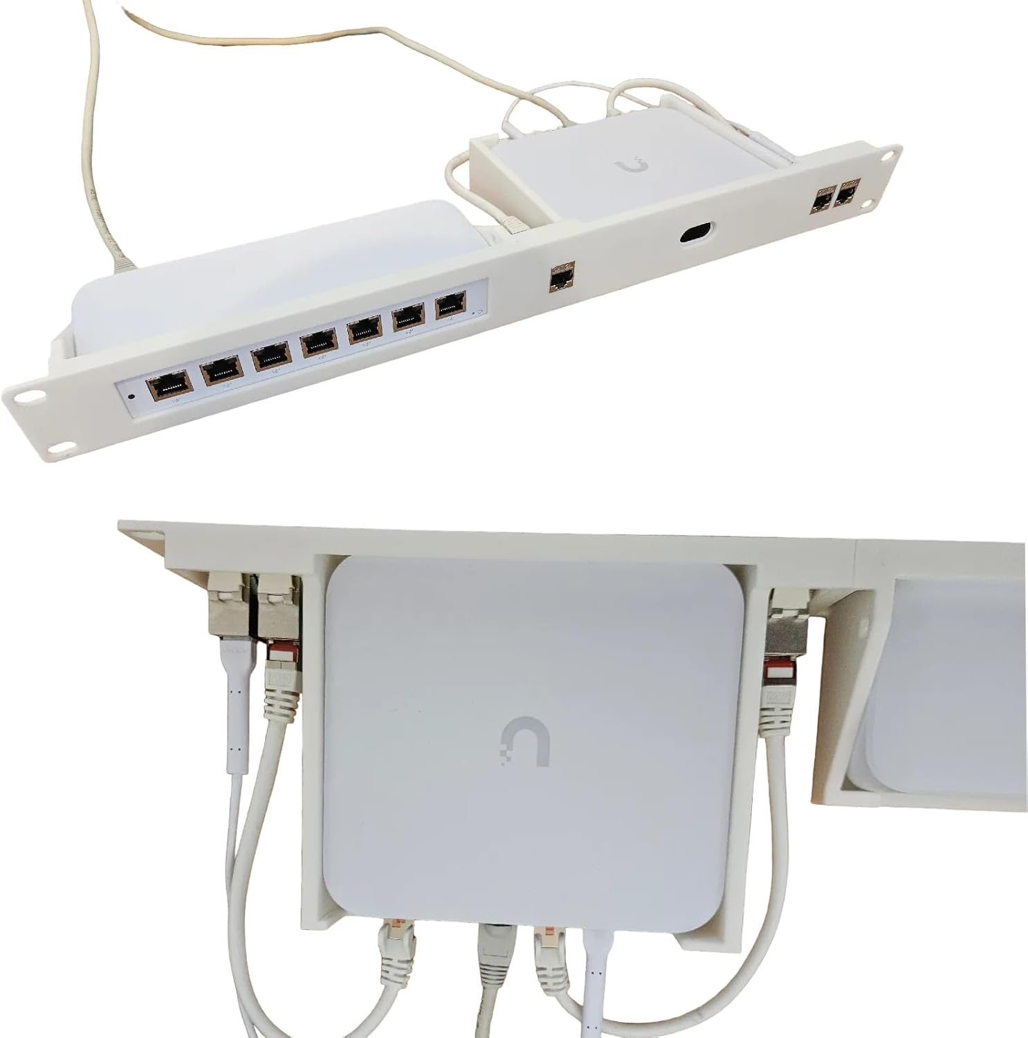 19" Rack Mount for Ubiquiti UniFi Cloud Gateway Ultra Max | 1U Rack Adapter for UCG-Ultra UXG-Max | Compatible with Keystone Panel | Ideal for Home Lab & Server Rack Setup (1)