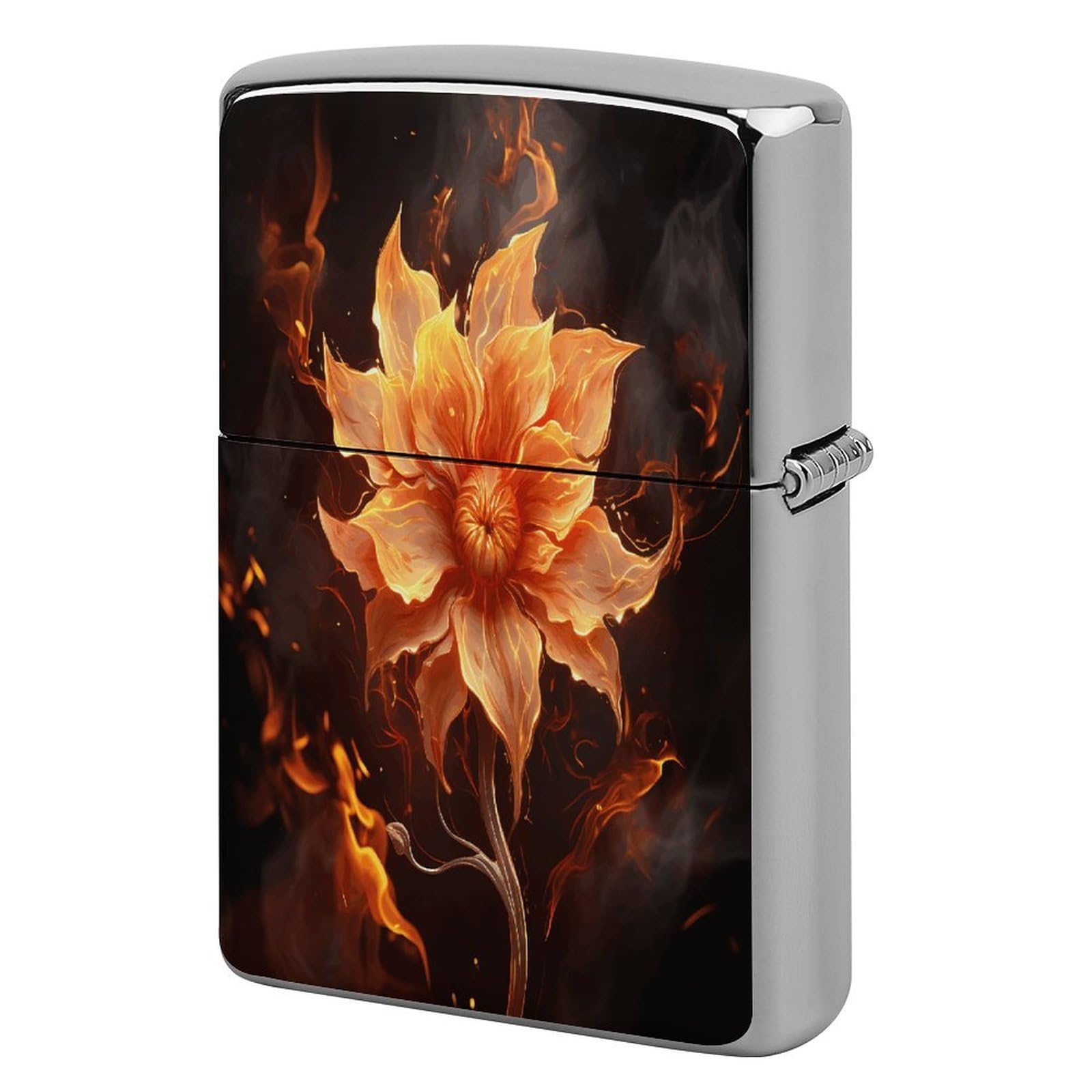 Fodpand Style Flame Flower Metal Lighter Case Cover Lighter Sleeve