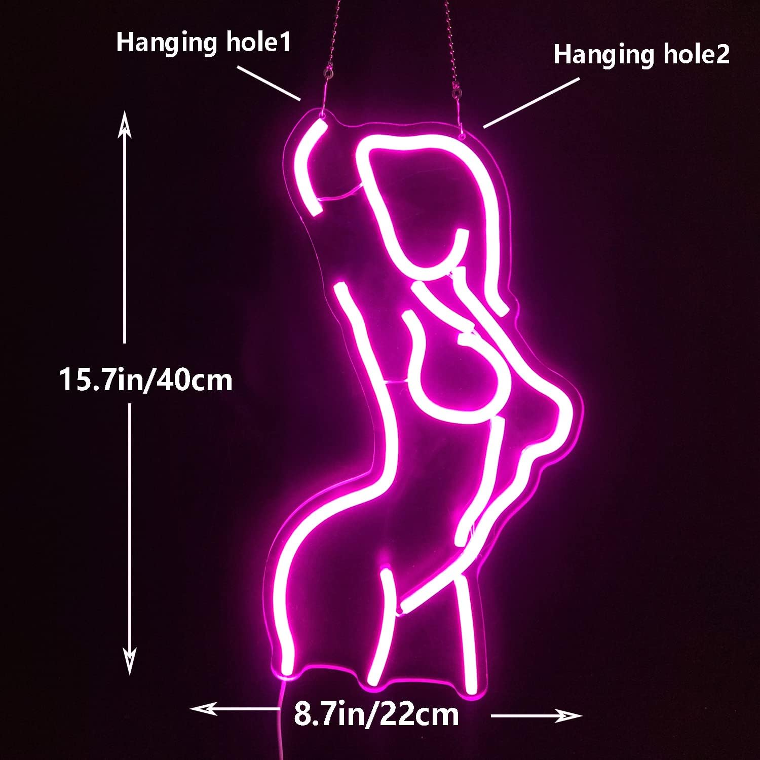 Ajoyferris Lady Back Neon Sign Dimmable LED Lady Neon Sign Woman Neon Sign Sexy Lady Neon Signs for Bedroom Man Cave Bar Store Home Party Art Decor Gifts(Blue & Pink)