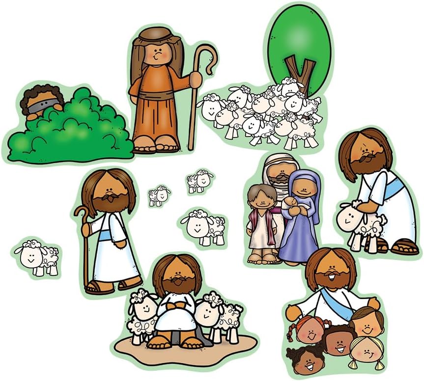 Jesus The Good Shepherd & Parable of The Lost Sheep Bible Felt Board Story for Flannel Boards