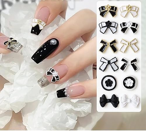 Miniatura 4 de 24 piezas de dijes para arte de uñas con nudo de lazo fragancia pequeña francesa 3D adornos de flores esmeriladas aleación de metal diamantes de