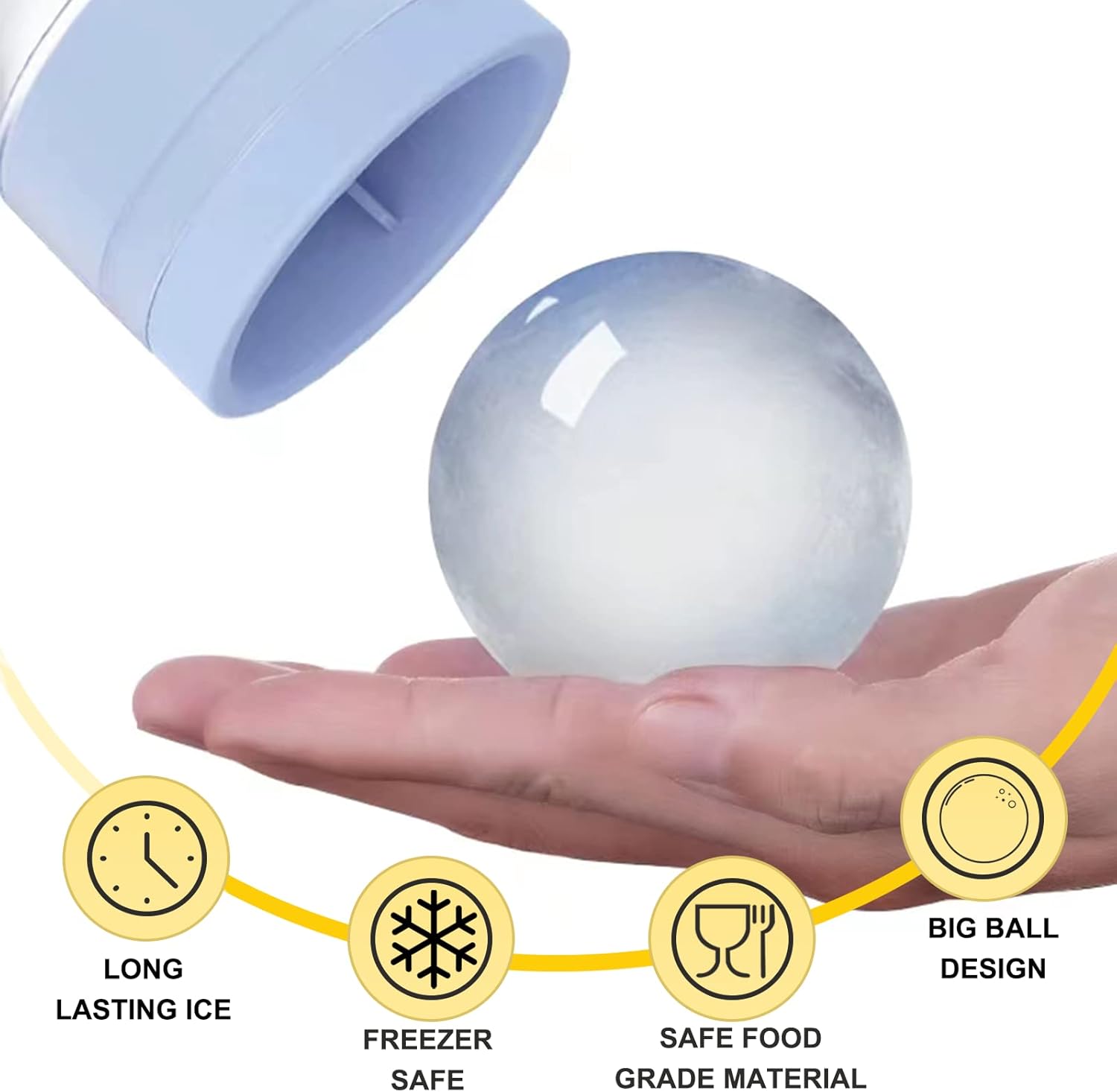 Mfacoy Old Fashioned Whiskey Glasses Set of 4 (2 Crystal Bourbon Glasses, 2 Round Big Ice Ball Molds 11 Oz Rocks Glass with Gift Box, Barware for Scotch Cocktail Rum Vodka Liquor, Gifts for Men - Image 3