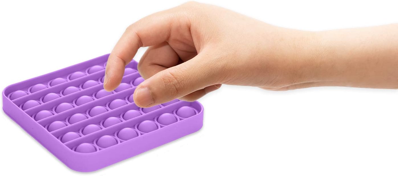 SINROBO 3 Pcs Push Pop Bubble Squeeze Sensory Fidget Toy Autism Special Needs Stress Reliever,for Homeschool & Office, Good for Kids with ADD, ADHD or Autism, and Adults(Square) : Office Products