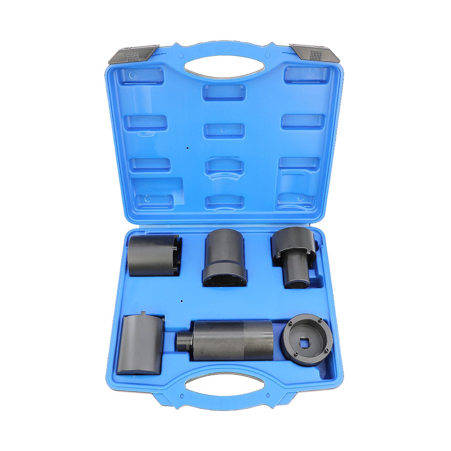 DPTOOL Spindle Nut Socket Tool Kit 6 Pcs Axle Lock Nut Socket Set 1/2” Drive Wheel Hub Nut Remover Installer Compatible with Ford Dana 44/80 Toyota Dodge GMC Chevrolet 4WD Lug Out Spindle Socket Set