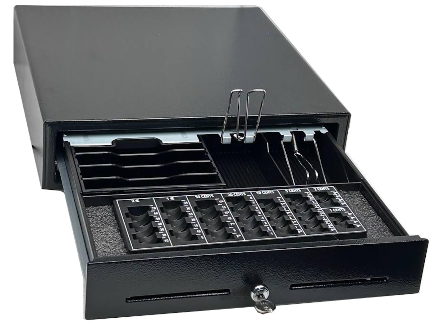 Kassenschublade mit Münzbrett, 6x Scheinfächer iQCash410MBx 41x41x10cm, Geldschublade Geldlade Kassenlade mit Münzzählbrett Zählbrett Münzzähler Zähleinsatz Münzeinsatz Münzsortierbrett