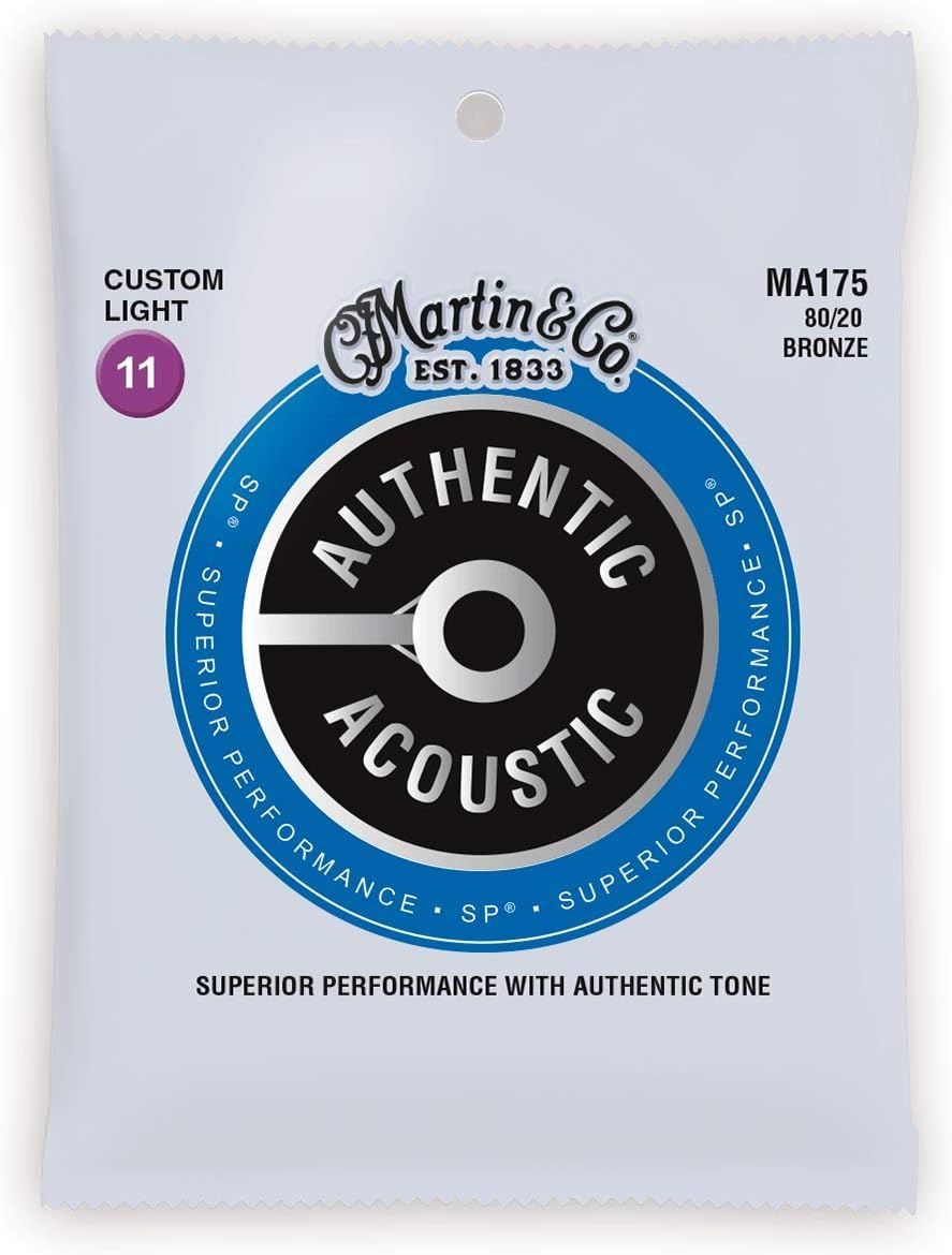 Martin Authentic Acoustic Guitar Strings Superior Performance Custom Light 11-52 80/20 Bronze 25-Pack image 5