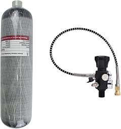 TUXING Cilindro de Fibra de Carbono de 3 L/183 Pulgadas cúbicas (sin certificación Dot), Tanque de Aire para Paintball de 4500 PSI