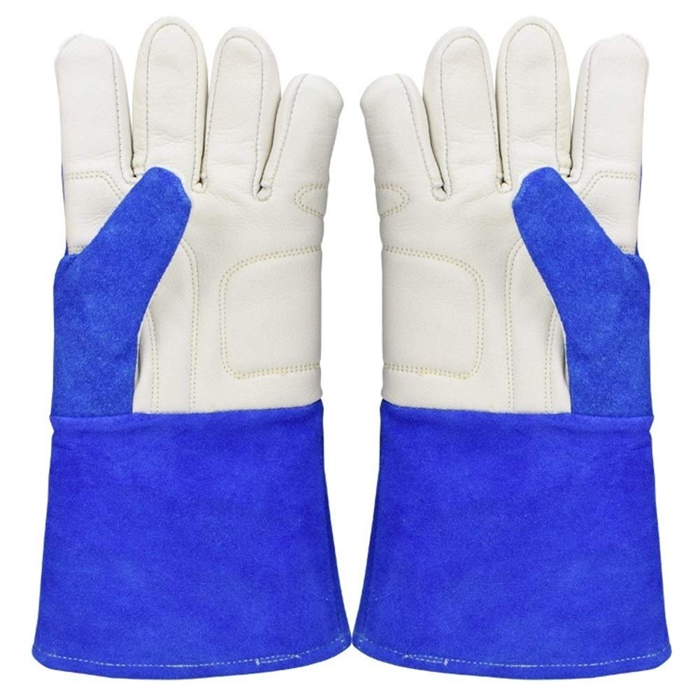 Lederhandschuhe für Damen Schweißerhandschuhe und -ärmel aus Leder, extrem hitze- und feuerfeste, verstärkte, vielseitige Handschuhe (Size : One Size)