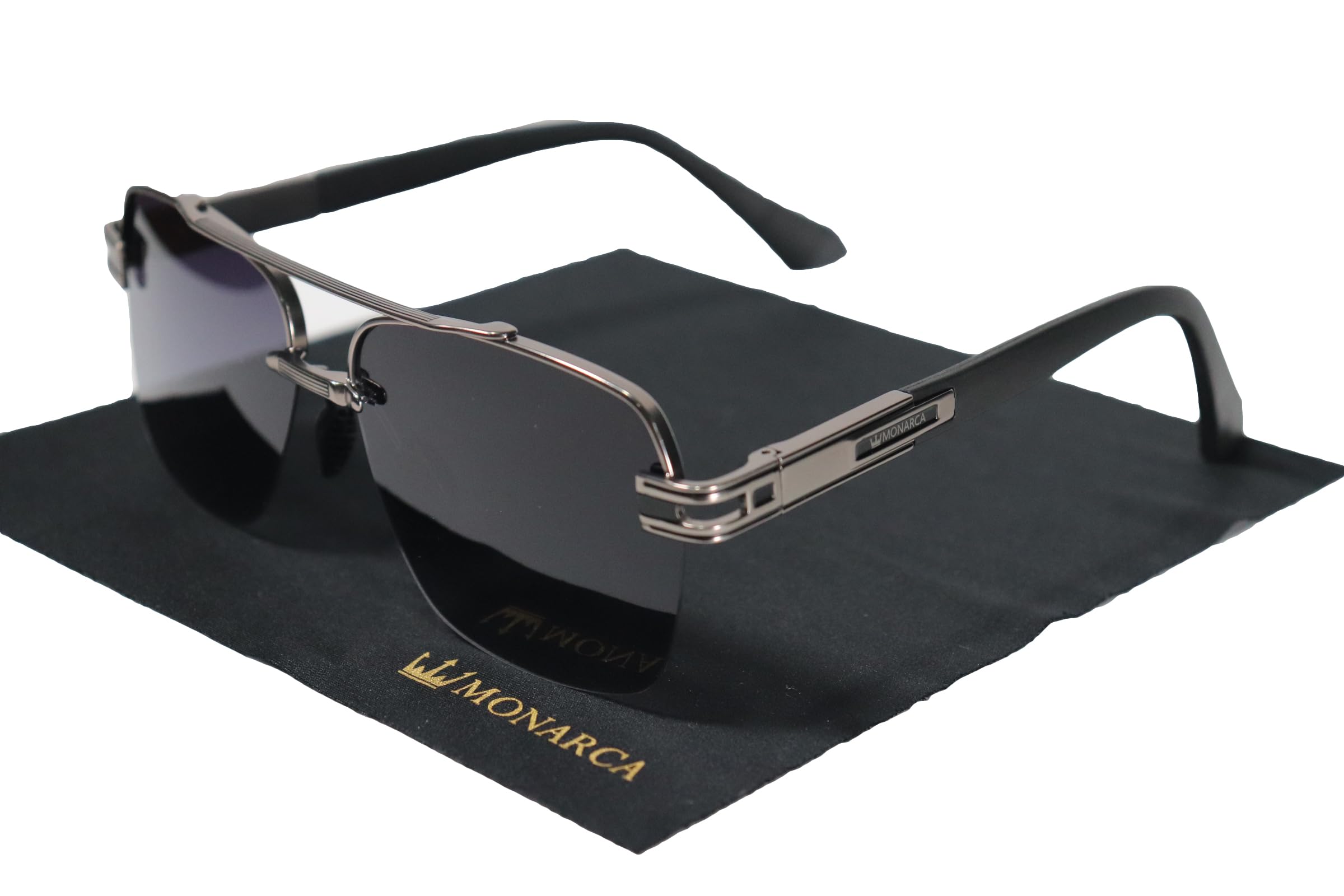 Mens Polarized Sunglasses Lightweight UV400 Protection Minimalist Semi-Frameless Design for Driving Everyday Wear