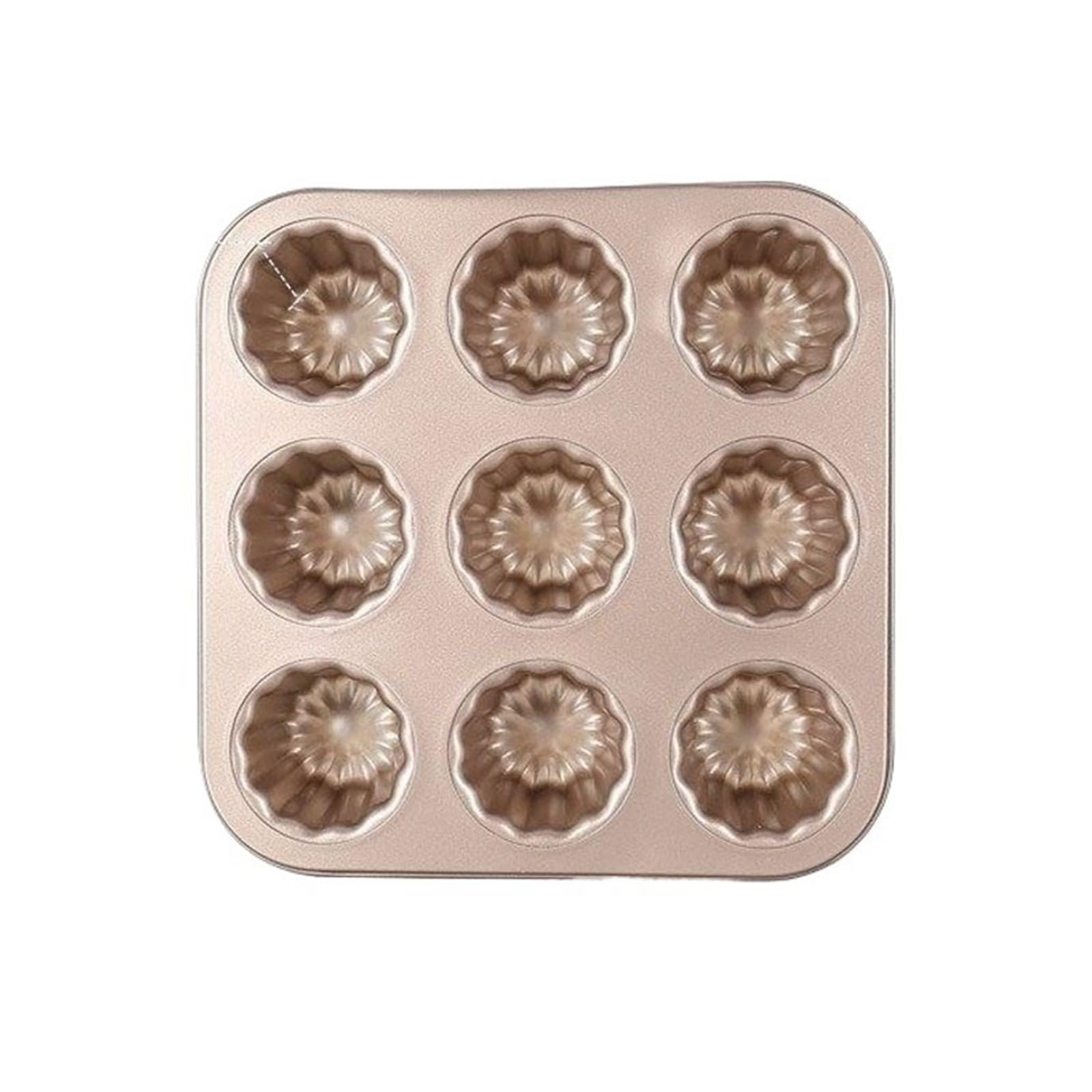 Mini Molde Magdalenas Horno Utensilios Molde Para Magdalena Antiadherentes Bandeja Para Hornear Brownie De 4/6/9/12 Cavidades Muffin Tray(9 grids)