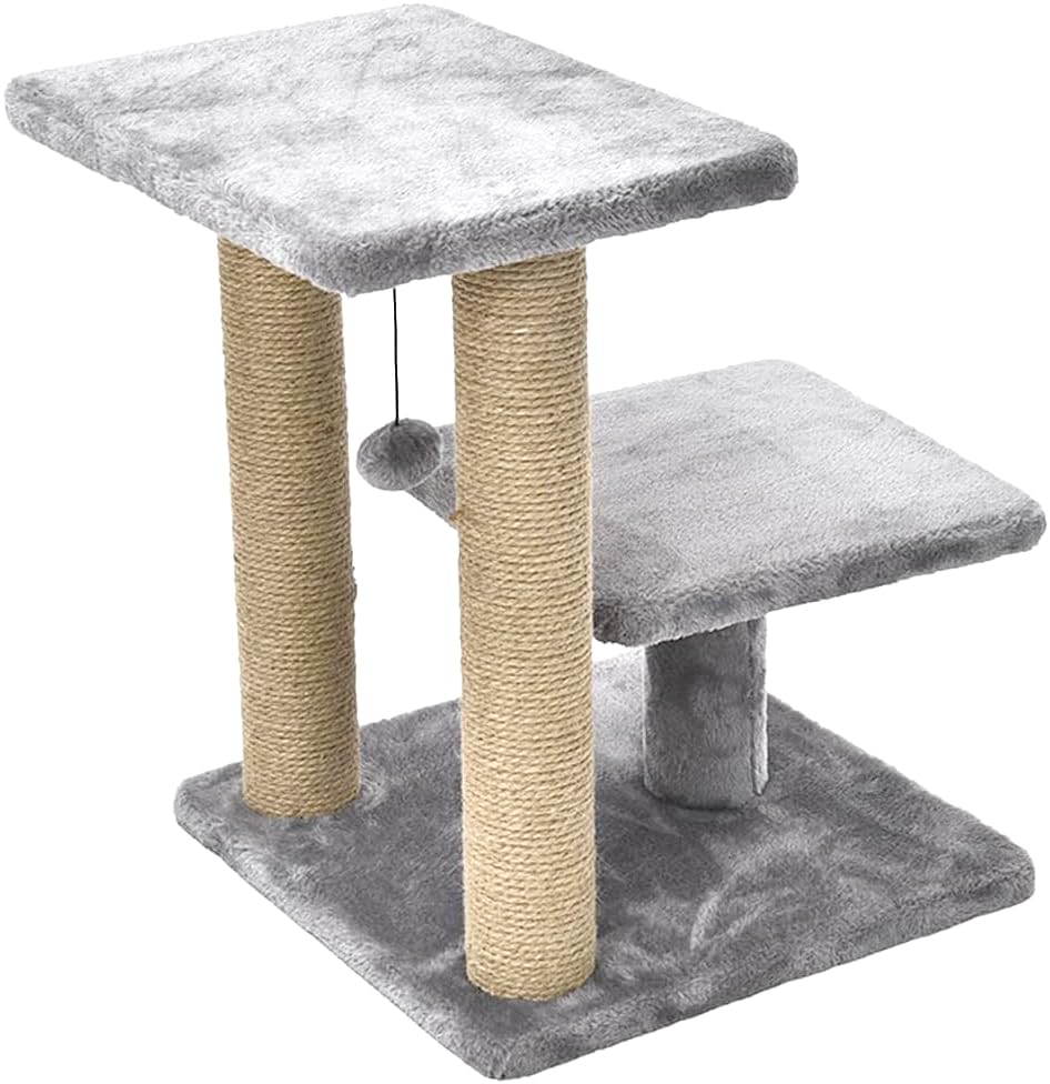 Image of Cat Tree with Multiple Levels and Scratching Posts (Grey - FURR-17)