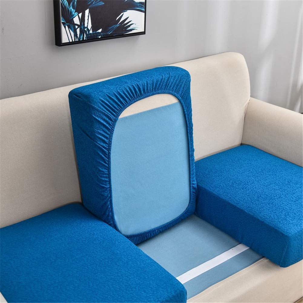 Sofa Seat Cushion Covers Waterproof, Sofa Cushion Slipcovers Replacement, Couch Cushion Covers Thick Stretch for Individual Cushions (Blue,Large 2-seater) — image 1