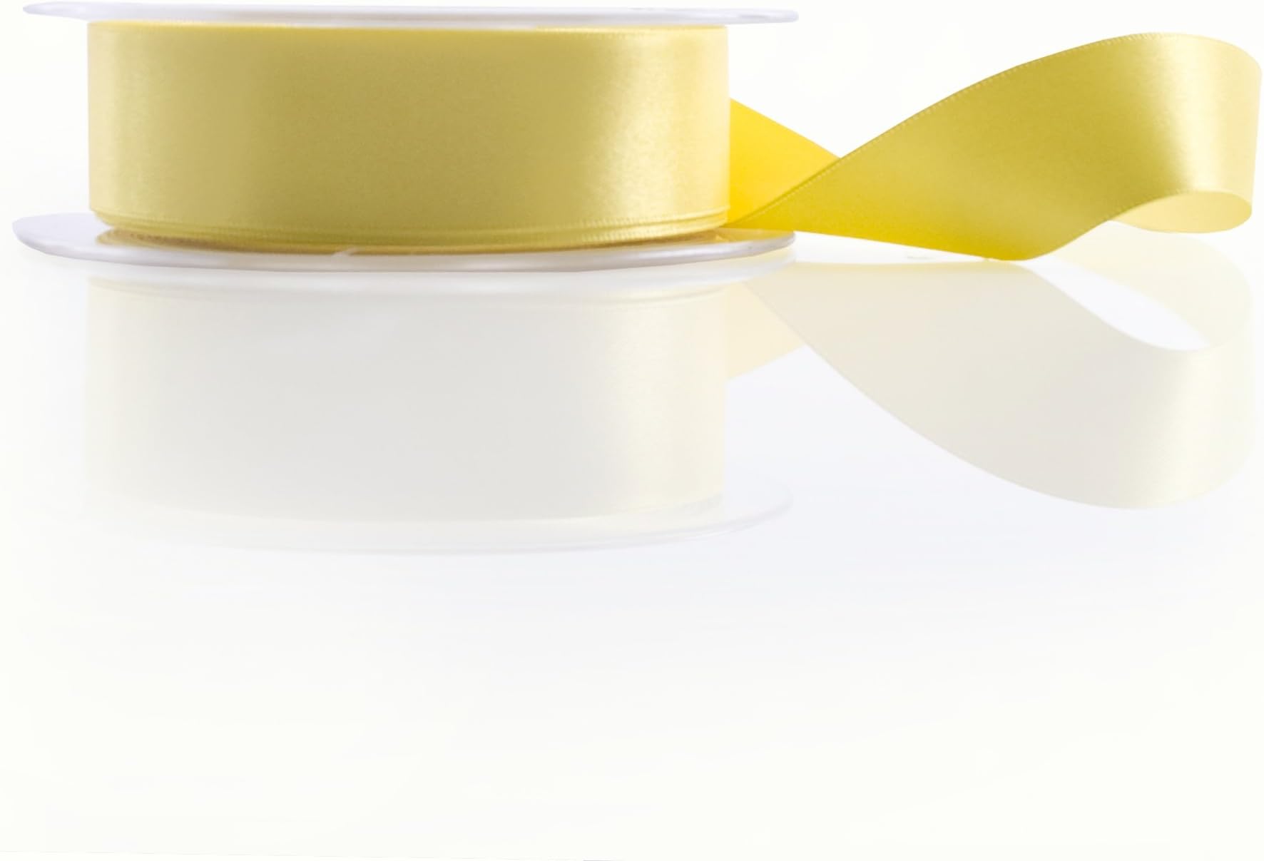 25mm Satin Ribbon Lemon Yellow (25mm x 5 metres)