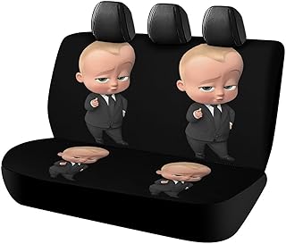 ボス・ベイビー カーシートカバー 車シートカバー 後部座席用 シート保護 おしゃれ カー用品 軽/普通車 汎用 後席クッションカバー 人気 キャラクター 四季通用 誕生日 プレゼント y0po329y
