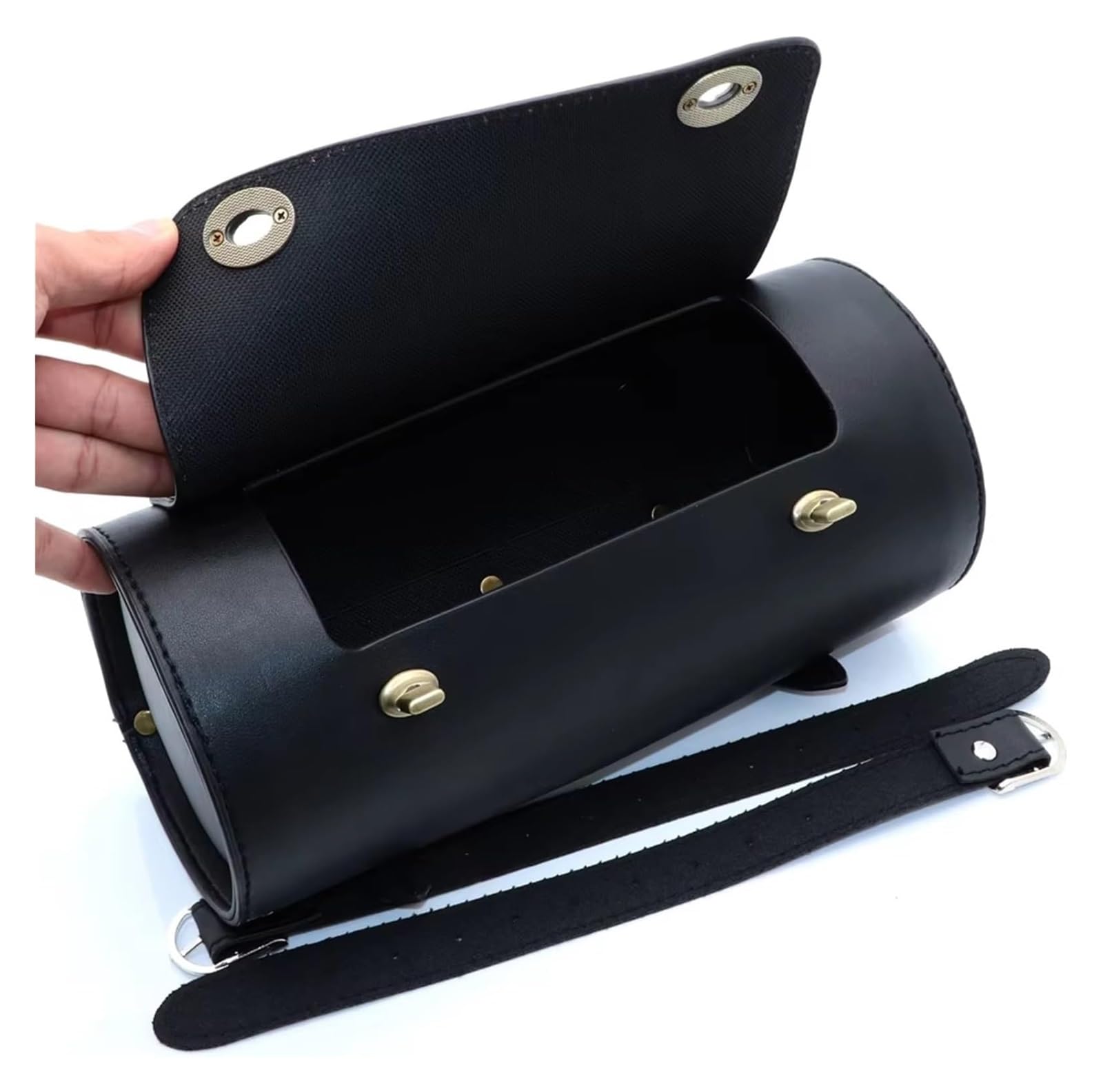 Moto Paraurti Borsa per Chopper per Bobber per Cruiser per Sportster Motociclo Borsa da Sella in Similpelle per Forcella Anteriore E Posteriore per Attrezzi(Model 1)