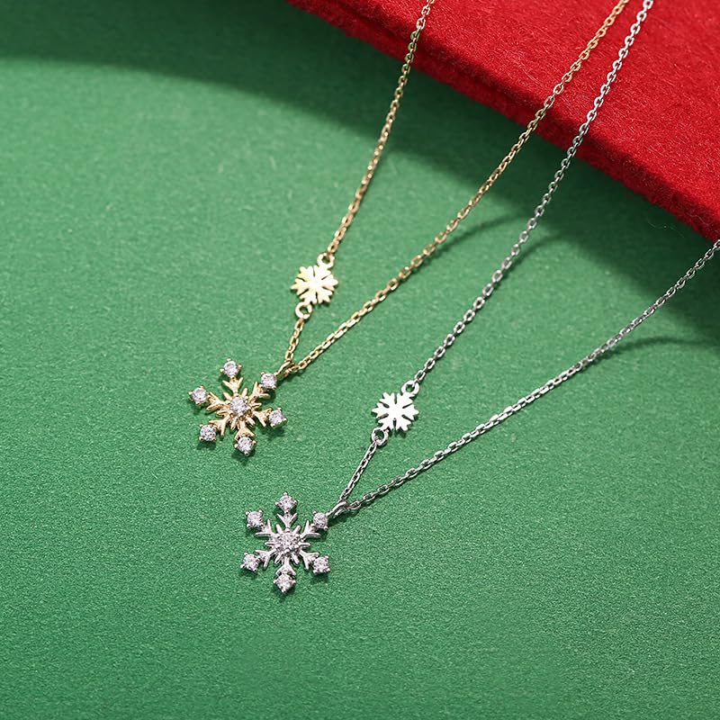 S925 sterling silver płatek śniegu naszyjnik temperament student łańcuszek do obojczyka wersja koreańska damski wisiorek na cały mecz szyi