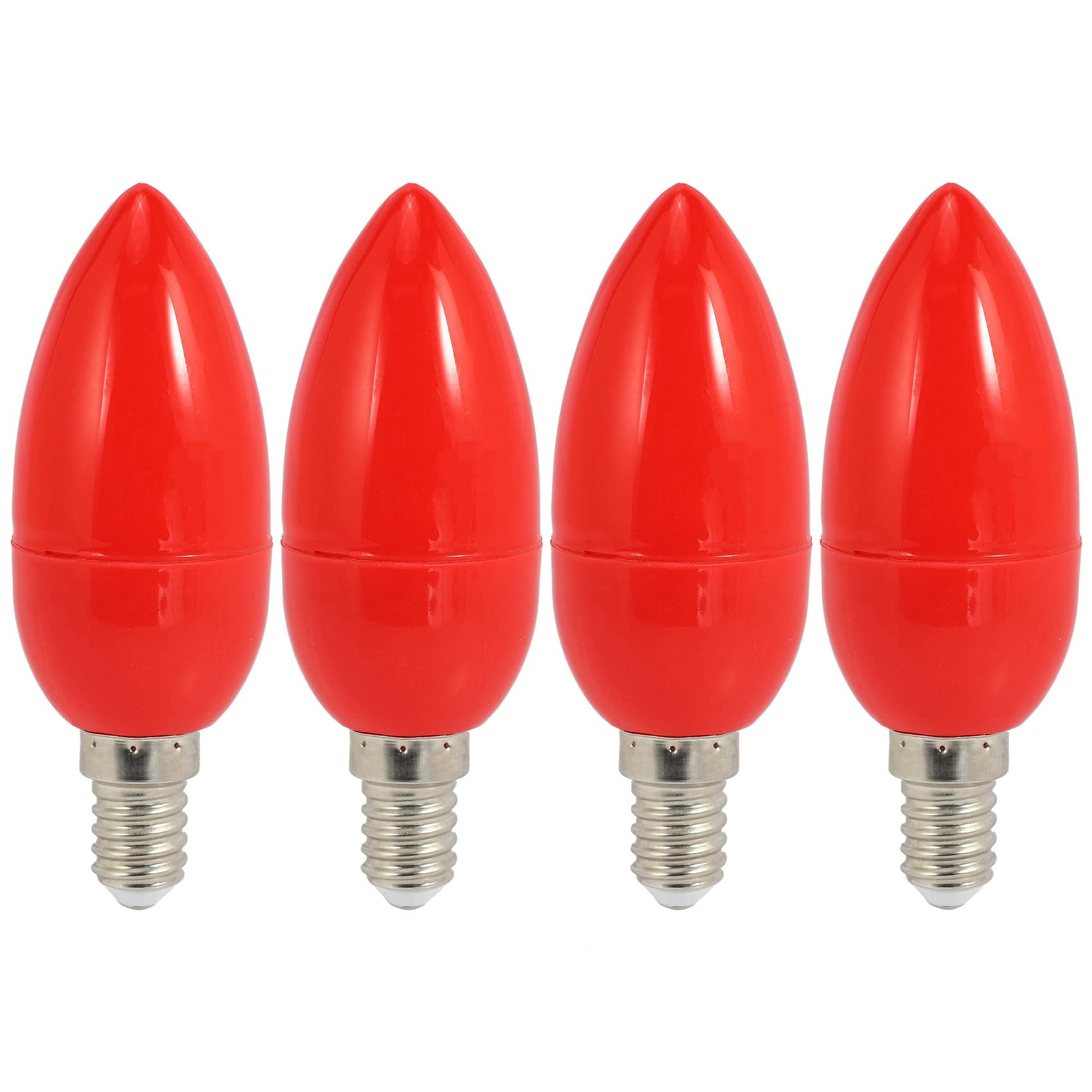Uikdjgu Red 4X Led Candle Light Candle Light Bulbs Fortune Lamp God Lights Saving Candle Lights,E14