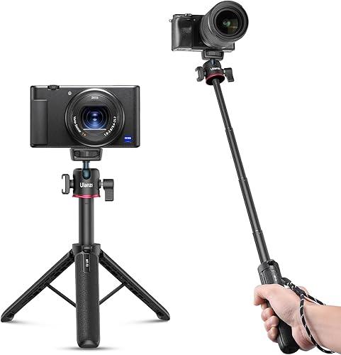 ULANZI MT-73 Trípode de extensión para poste de extensión, mini trípode para selfie stick mango agarre para cámara web Canon G7X Mark III Sony ZV-1