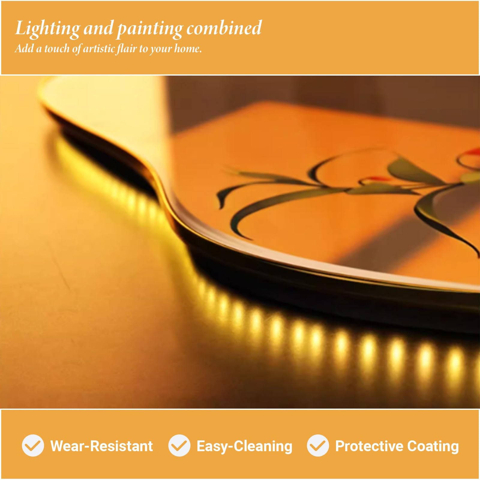 Arte da parete illuminata 3D, scultura moderna in metallo con design del paesaggio, decorazione creativa per la casa per soggiorno, camera da letto e corridoio