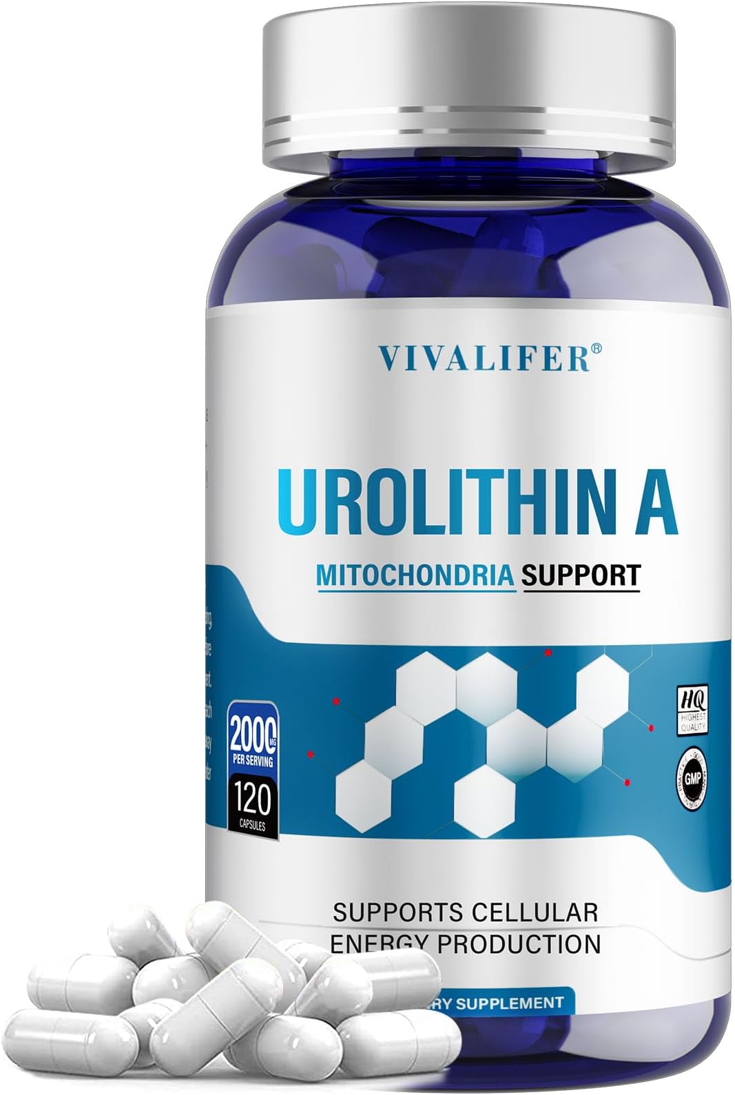 Urolithin A Supplement 2000 mg - 120 Capsules Powerful Antioxidant Protection, Promoting Healthy Aging & Mitochondrial Health and Cell Repair Support for Men & Women