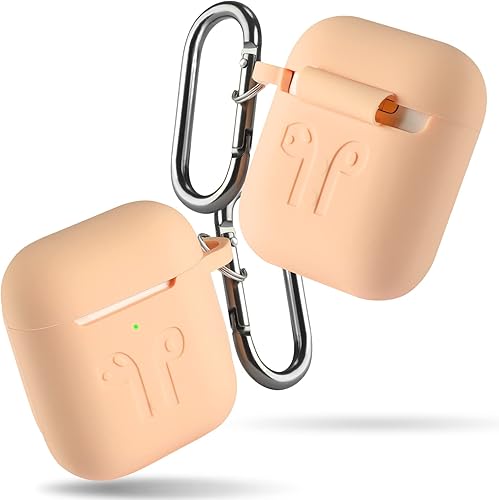 ORIbox Funda protectora de silicona con LED visible para AirPods 1 y AirPods 2, funda protectora completa para AirPods para mujeres, hombres, niñas