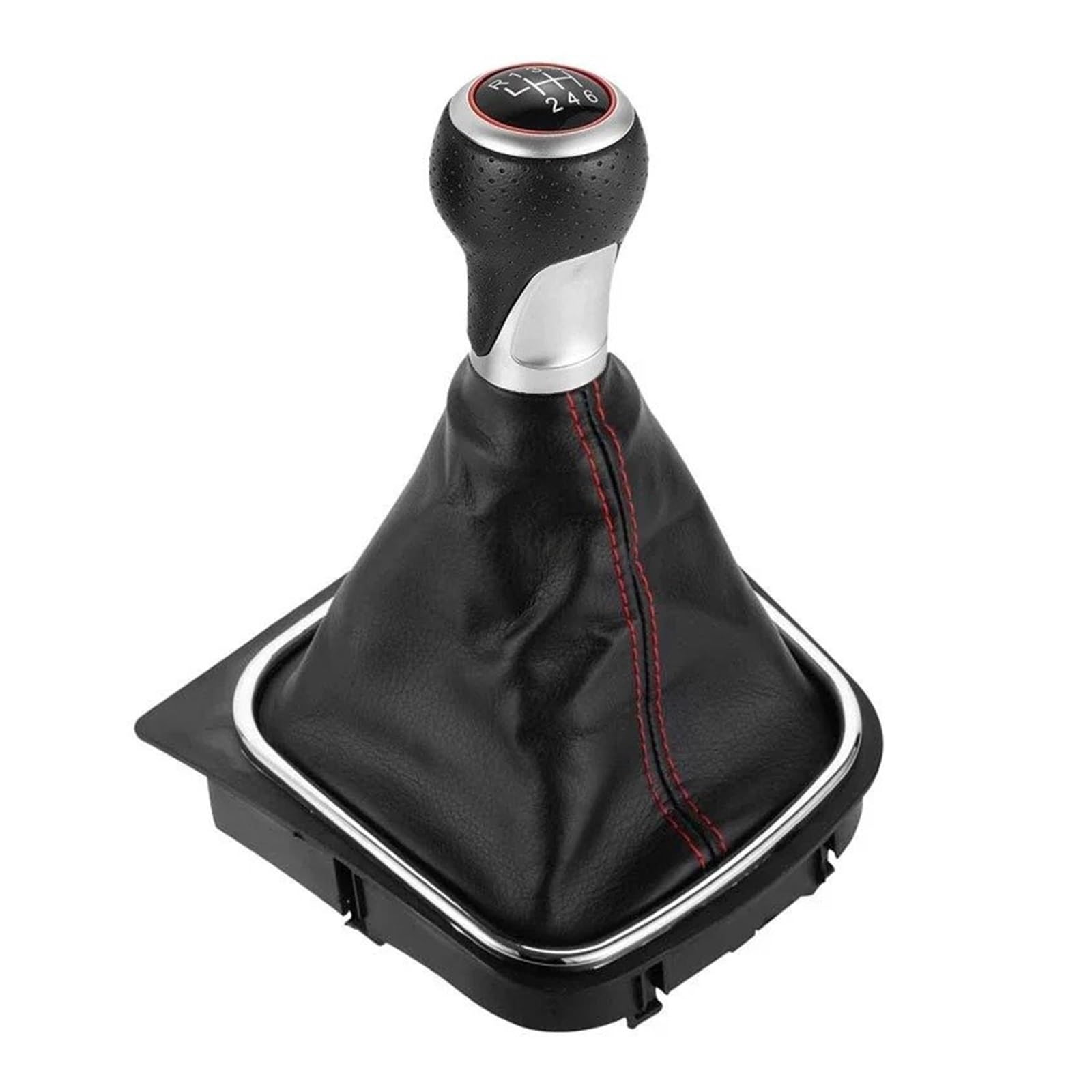 Vbbrswaad Gear Knob Car Gear Shift Knob Stick Handball Lever 5 6 Speed for VW for Golf 5 6 for MK5 for MK6 for R32 for GTI 2004-2009 for Scirocco 2009(Red Line 6 Speed)