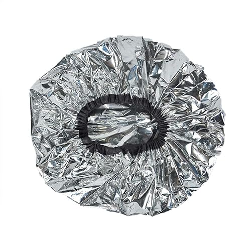 Lurrose 6 unids Heat Cap Deep Conditioning Caps Bath Cap Aluminium Foil Hair Cap Night Hat Head Cover para vaporizar el cabello peinado y (plateado)