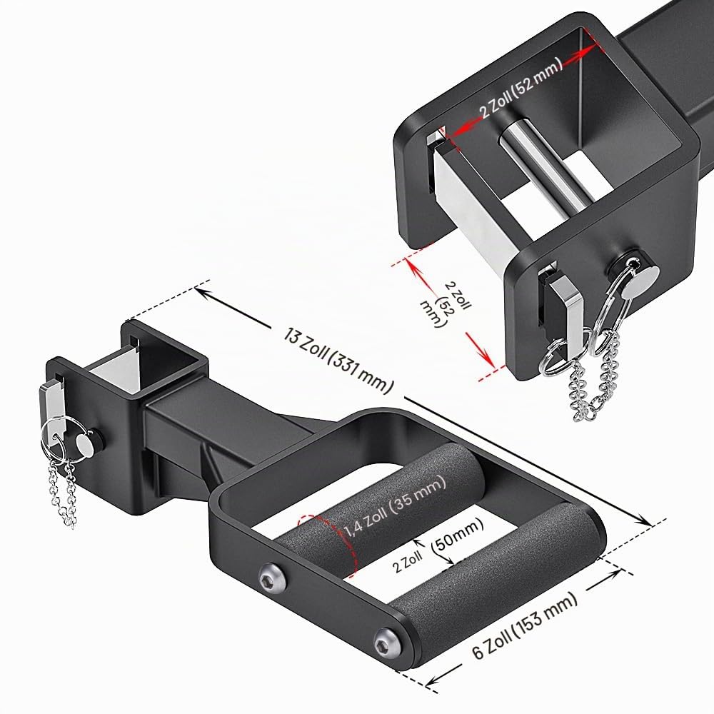 Kipika Muti-Grip Dip-Barren-Aufsatz für 5,1 x 5,1 cm und 7,6 x 7,6 cm Power-Rack, breite und schmale Griffe, Kniebeugenständer, Dip-Zubehör für Zuhause, Fitnessstudio, Fitness, Krafttraining
