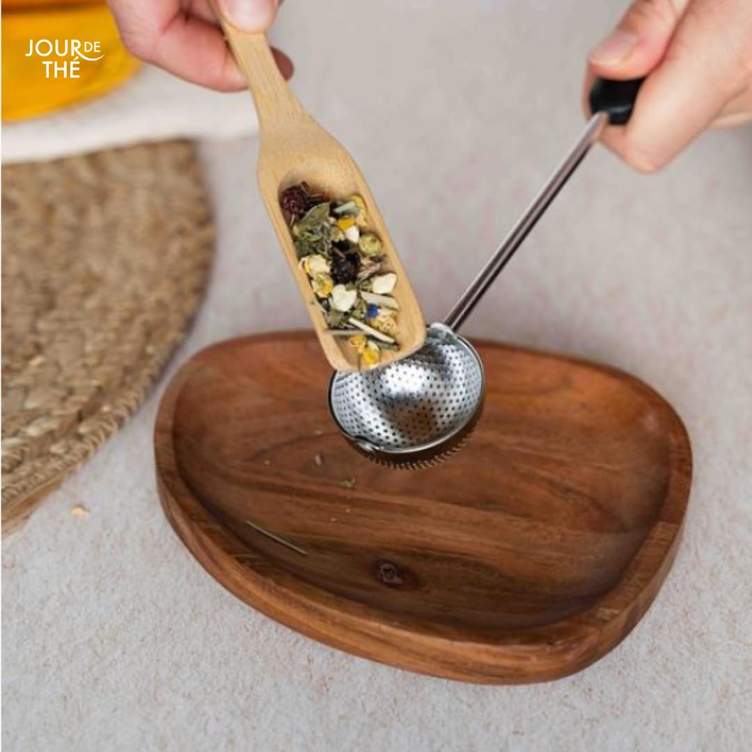Infusor de Té Acero Inoxidable Cuchara Colador Filtro Reutilizable Mango Ergonómico