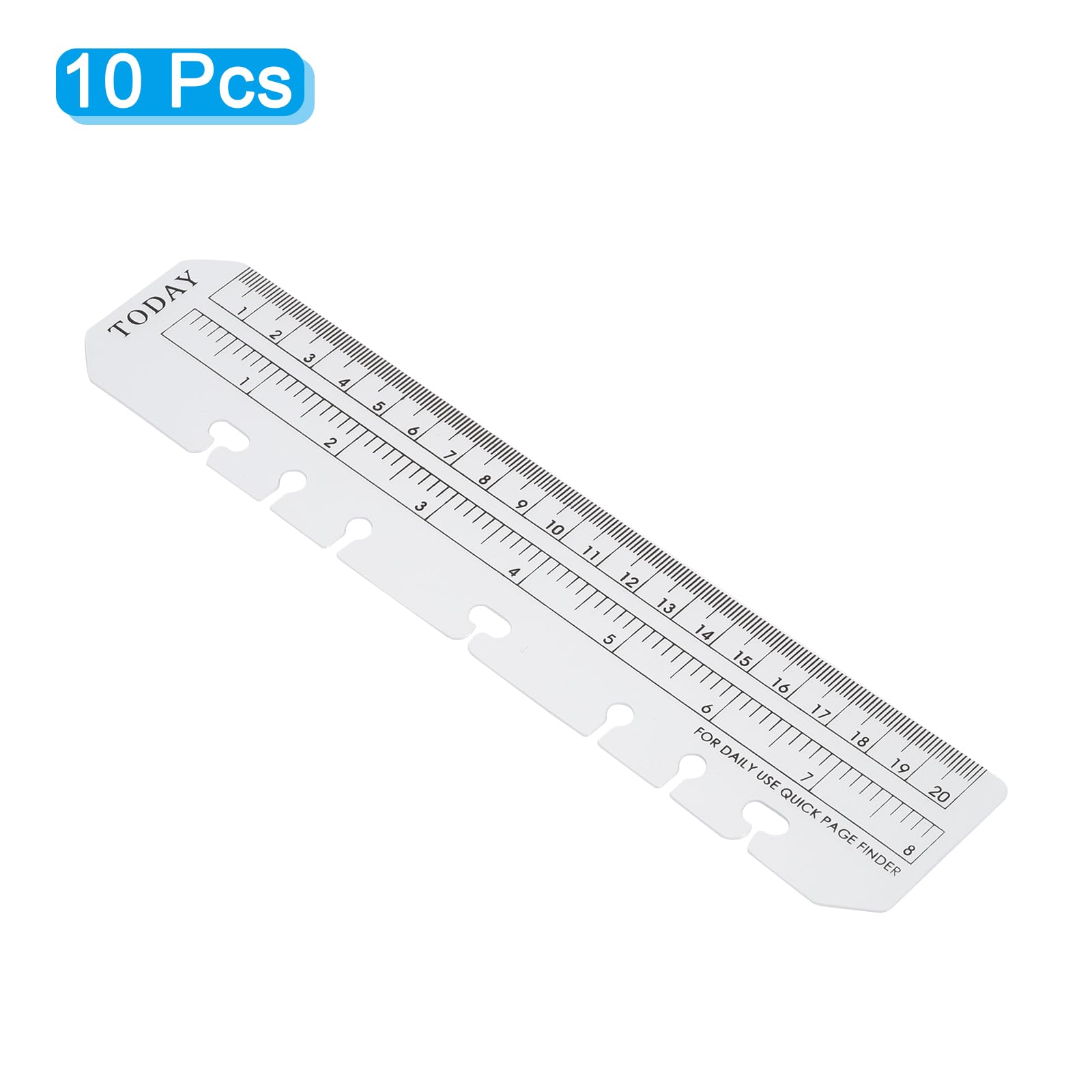 PATIKIL 8.7"x1.8" Bookmark Ruler, 10 Pack Snap-in Ruler Page Marker Book Mark Measuring Tools for A5 Size 6-Hole Binder Notebook, Clear - Image 3