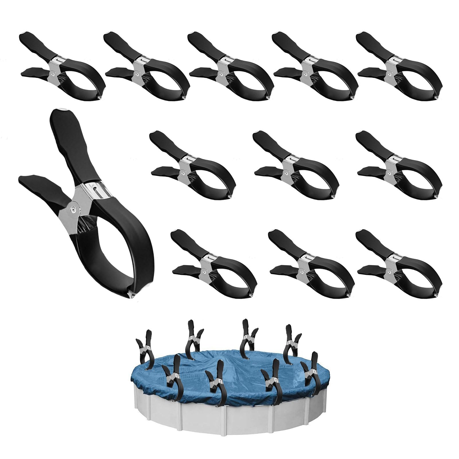 Lot De 12 Pinces De Fixation En Métal Avec Film De Protection